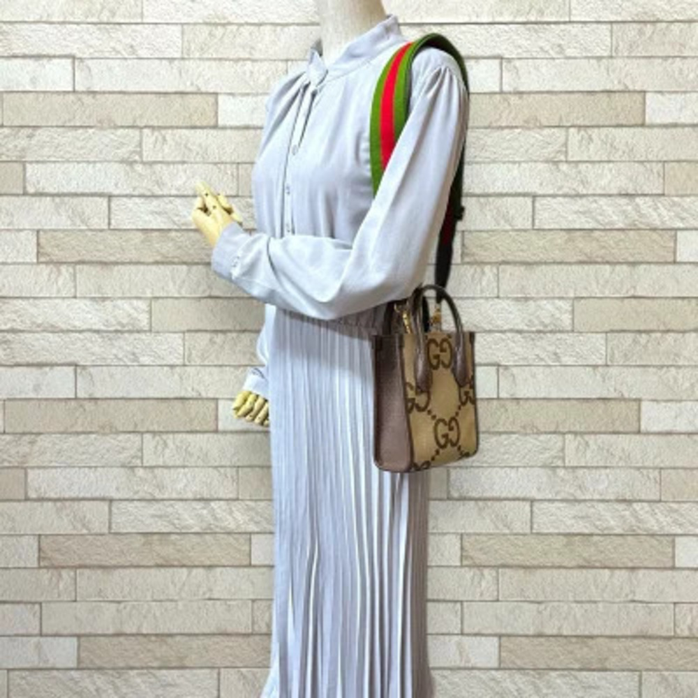 Gucci Leather Jumbo GG Bag Shoulder Beige